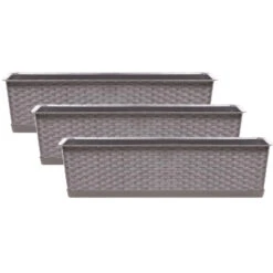 Prosperplast Plantenbak - Rotan - Rechthoek - Taupe - 60 X 17 X 15 Cm -Groene Hoek 0a1e687319f64ba28a90ea9eea283319