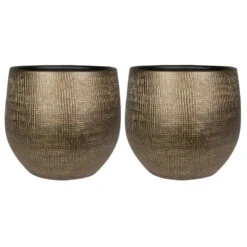 Steege Plantenpot - Keramiek - Blauw / Goudkleurig - 31 X 28 Cm 7 Steege Plantenpot - Keramiek - Blauw / Goudkleurig - 31 X 28 Cm -Groene Hoek 0aaa0a1d9fc84ed0a3b067902aacaee2