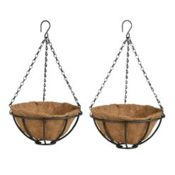 Esschert Design Plantenmand - Hanging Basket - Zwart - 25 Cm -Groene Hoek 0d9dcafde8084ab8908e3fd6ee826085