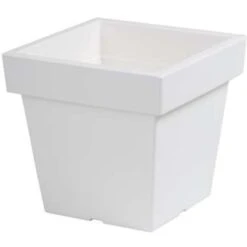 Prosperplast Plantenpot - Vierkant - Wit - 8 L - 24 Cm