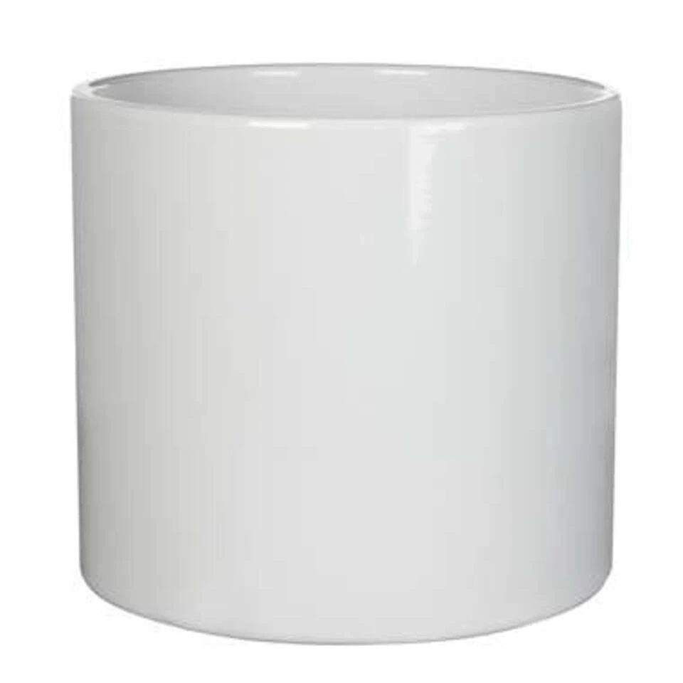 Mica Decorations Bloempot - Wit - Glans - Keramiek - 23 X 21 Cm 3 Mica Decorations Bloempot - Wit - Glans - Keramiek - 23 X 21 Cm