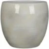Mica Decorations Bloempot - Lichtgrijs - Keramiek - 33 X 31 Cm -Groene Hoek 1000003659