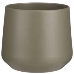 Mica Decorations Bloempot - Donkergroen - Mat - Keramiek - 21 X 18 Cm