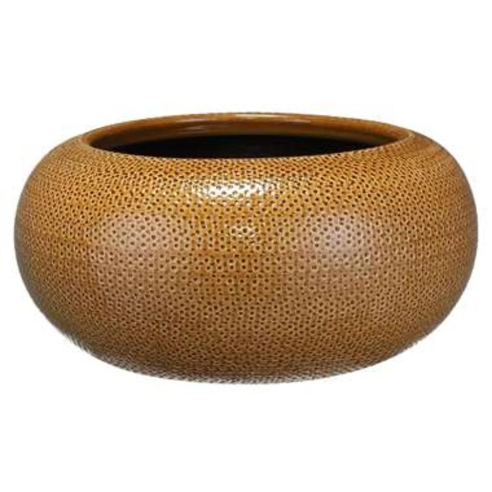 Mica Decorations Bloempot - Schaal - Okergeel - Keramiek - 32 X 16 Cm 3 Mica Decorations Bloempot - Schaal - Okergeel - Keramiek - 32 X 16 Cm
