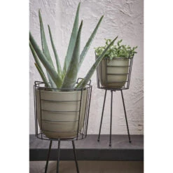 Mica Decorations Bloempot - Groen - Mat - Keramiek - 14 X 14 Cm -Groene Hoek 1000003685 0103