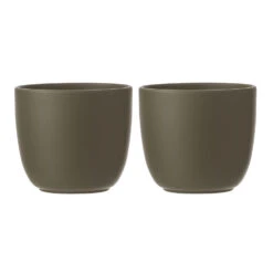 Mica Decorations Bloempot - Groen - Mat - Keramiek - 14 X 14 Cm -Groene Hoek 1000003685 0104