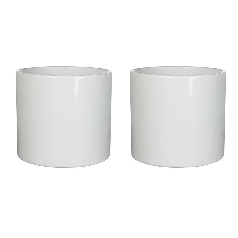 Mica Decorations Bloempot - Wit - Glans - Keramiek - 17 X 14 Cm 6 Mica Decorations Bloempot - Wit - Glans - Keramiek - 17 X 14 Cm - Afbeelding 4