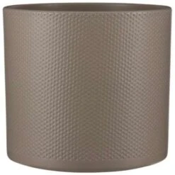 Mica Decorations Bloempot - Taupe - Relief - Keramiek - 28 X 26 Cm