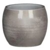 Mica Decorations Bloempot - Lichtgrijs - Keramiek - 16 X 14 Cm -Groene Hoek 1000003698