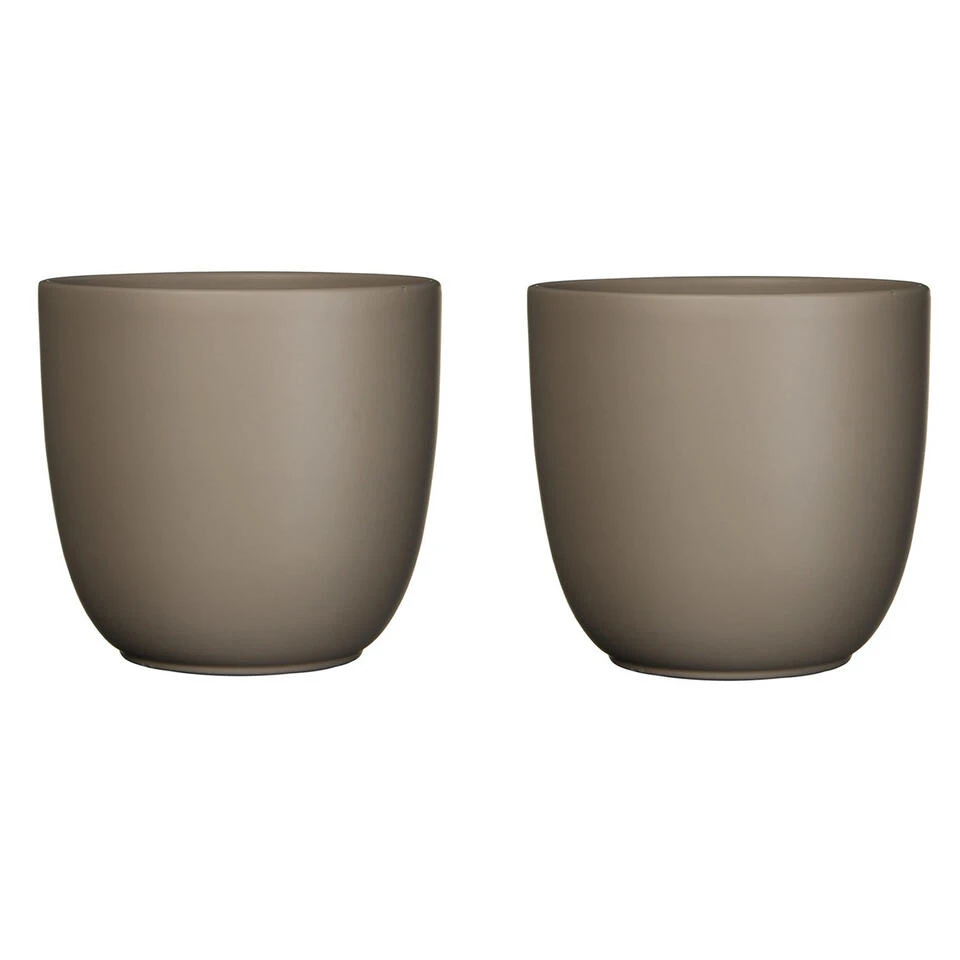 Mica Decorations Bloempot - Taupe Bruin - Mat - Keramiek - 14 X 14 Cm 6 Mica Decorations Bloempot - Taupe Bruin - Mat - Keramiek - 14 X 14 Cm - Afbeelding 4
