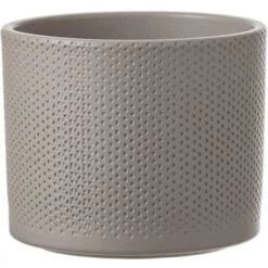 Mica Decorations Bloempot - Taupe - Relief - Keramiek - 17 X 14 Cm