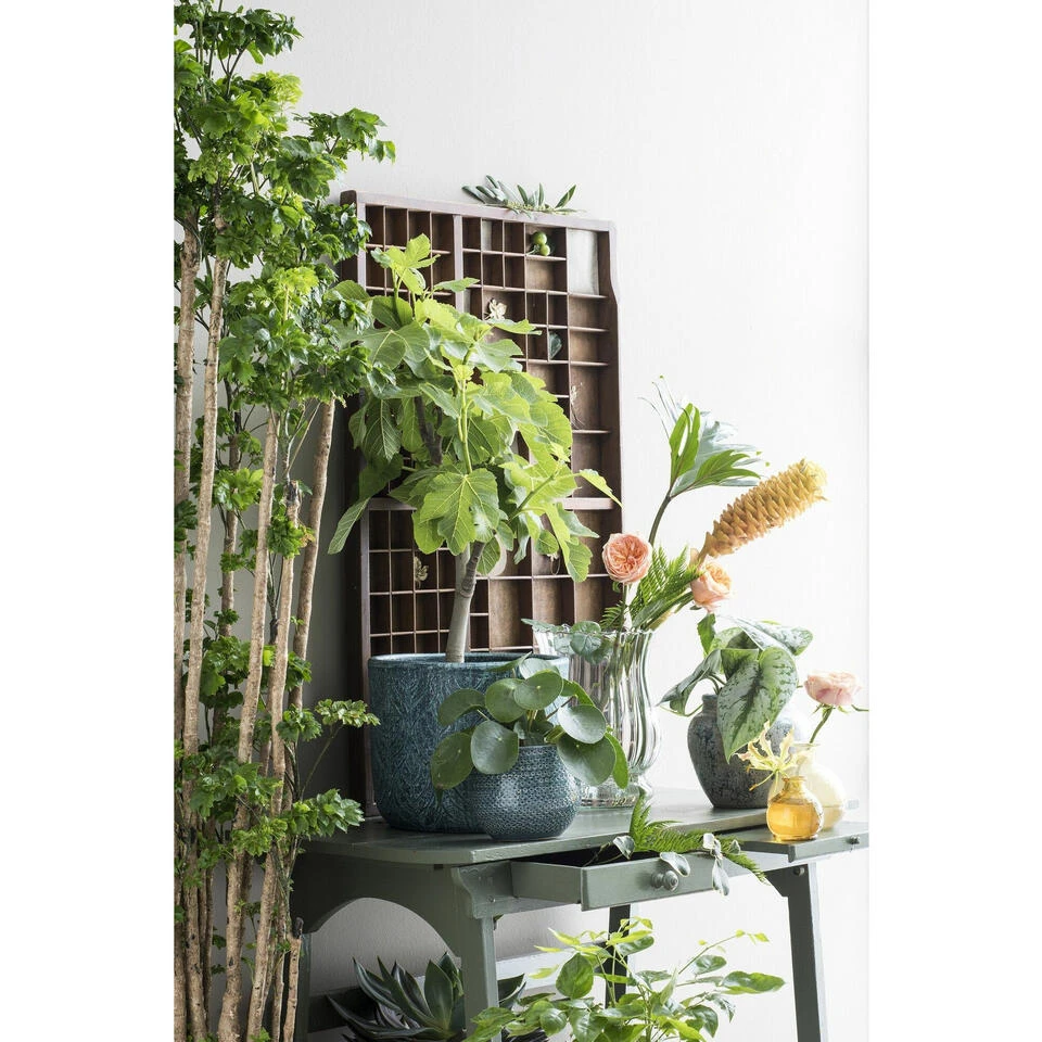 Mica Decorations Plantenpot - Blauw - Geribbeld - 18 X 16 Cm 6 Mica Decorations Plantenpot - Blauw - Geribbeld - 18 X 16 Cm - Afbeelding 4