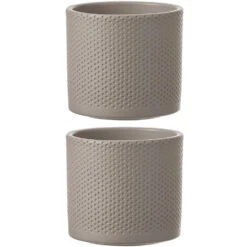 Mica Decorations Plantenpot - Taupe - Keramiek - 15 X 13 Cm -Groene Hoek 1000005192 0104