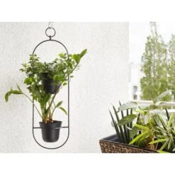 Beliani Plantenbak Voor Buiten AGIOS - Zwart Ijzer 9 Beliani Plantenbak Voor Buiten AGIOS - Zwart Ijzer -Groene Hoek 1000005212 0103