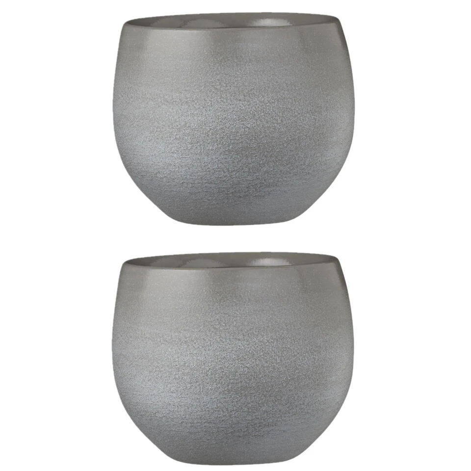 Mica Decorations Plantenpot - Lichtgrijs - Keramiek - 16 X 13 Cm 5 Mica Decorations Plantenpot - Lichtgrijs - Keramiek - 16 X 13 Cm - Afbeelding 3