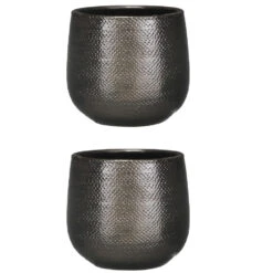 Mica Decorations Plantenpot - Bronskleurig - Geribbeld - 19 X 21 Cm 9 Mica Decorations Plantenpot - Bronskleurig - Geribbeld - 19 X 21 Cm -Groene Hoek 1000005260 0104