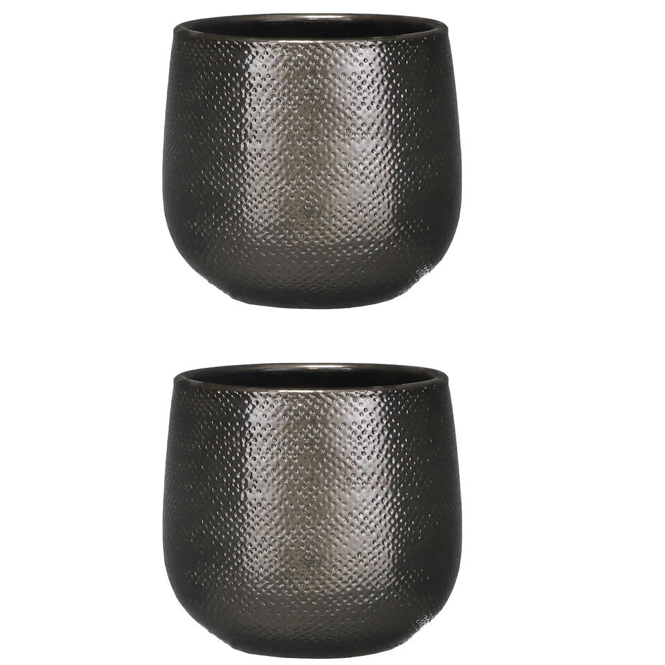 Mica Decorations Plantenpot - Bronskleurig - Geribbeld - 19 X 21 Cm 6 Mica Decorations Plantenpot - Bronskleurig - Geribbeld - 19 X 21 Cm - Afbeelding 4