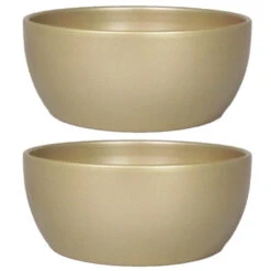 Floran Plantenpot - Goudkleurig - Schaal - Keramiek - 18 X 8 Cm -Groene Hoek 1000005268 0102