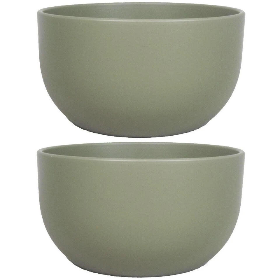 Floran Plantenpot - Groen - Schaal - Mat - Keramiek - 26 X 14 Cm 4 Floran Plantenpot - Groen - Schaal - Mat - Keramiek - 26 X 14 Cm - Afbeelding 2