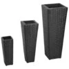 VidaXL Plantenbakken Verhoogd 3 St Poly Rattan Zwart -Groene Hoek 1000005343