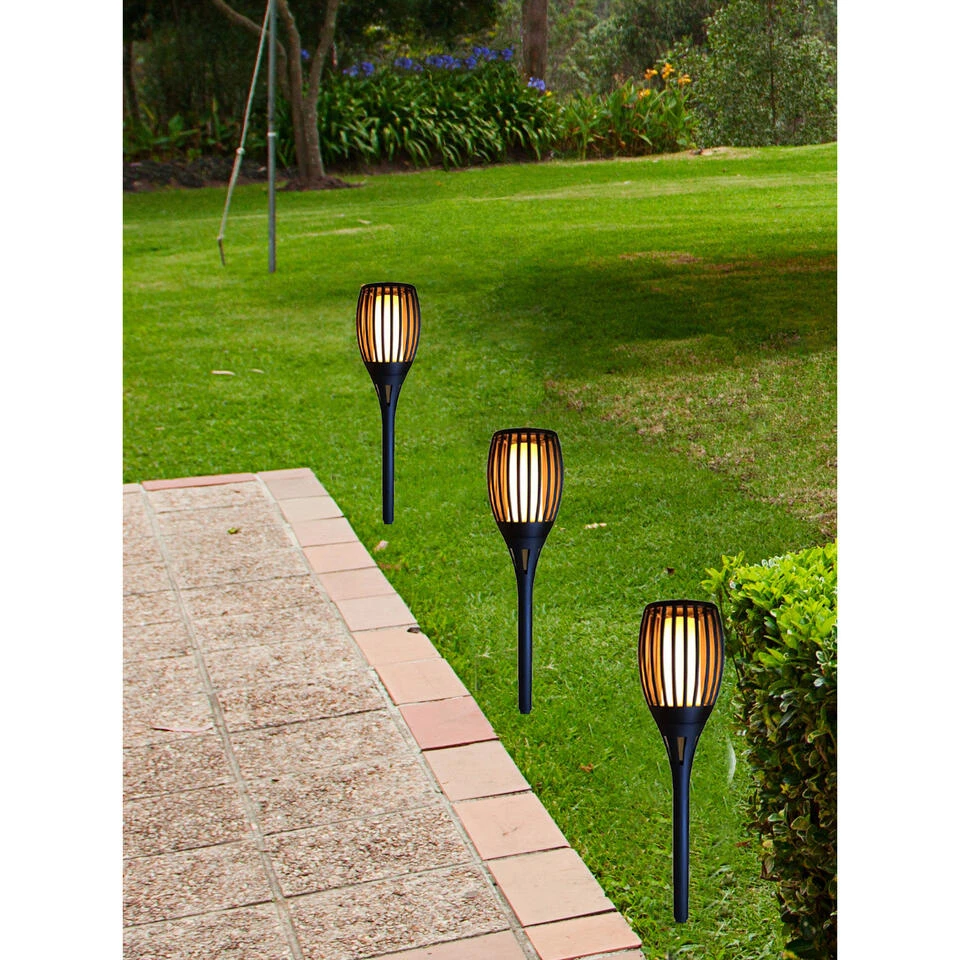 Tuinfakkel - Solar - Tuinverlichting - Zwart - Vlameffect - 58 Cm 4 Tuinfakkel - Solar - Tuinverlichting - Zwart - Vlameffect - 58 Cm - Afbeelding 2