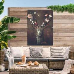 Tuinposter Hert 140x100 Cm Bruin -Groene Hoek 1000006171 0101