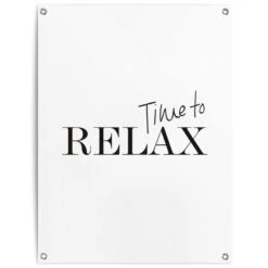 Tuinposter Time To Relax 80x60 Cm Zwart-Wit