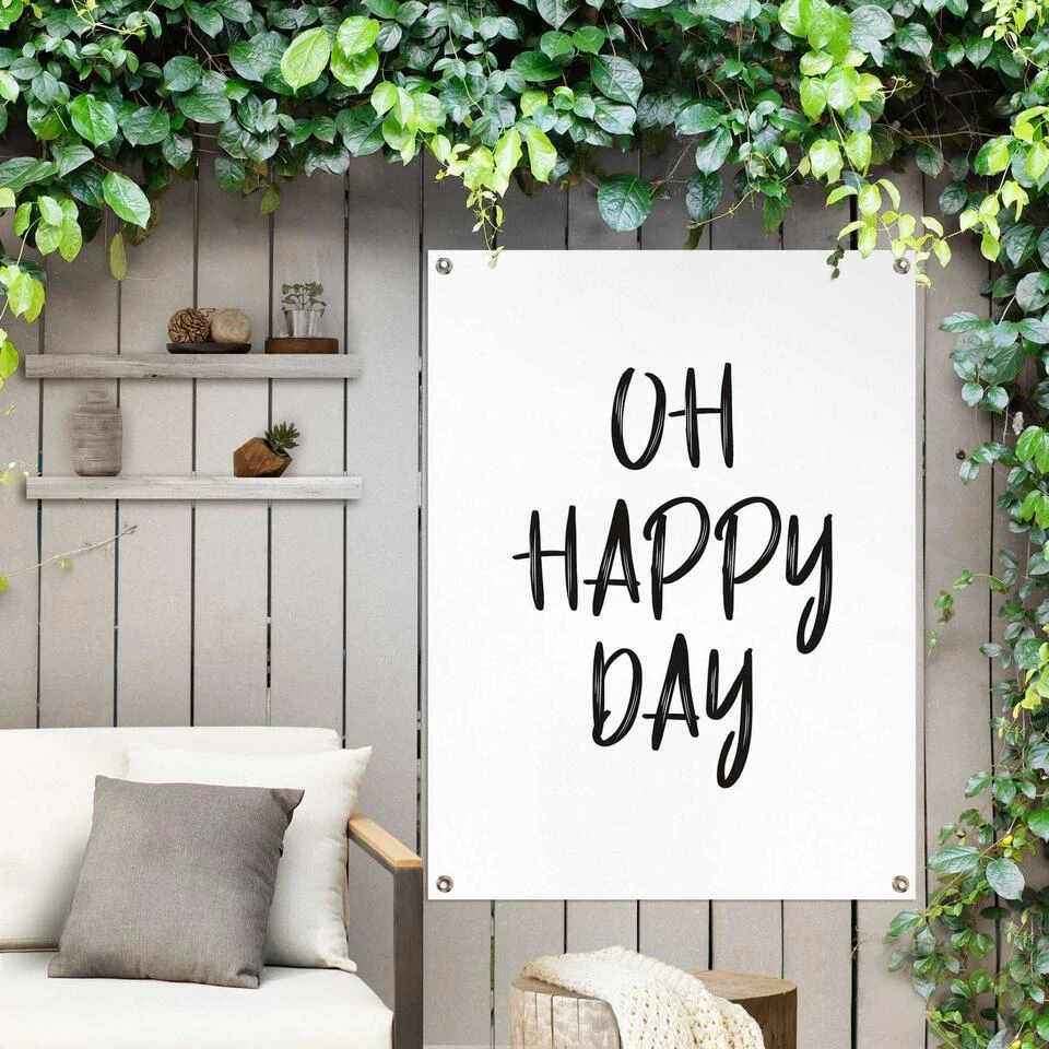 Tuinposter Fijne Dag 80x60 Cm Zwart-Wit 4 Tuinposter Fijne Dag 80x60 Cm Zwart-Wit - Afbeelding 2