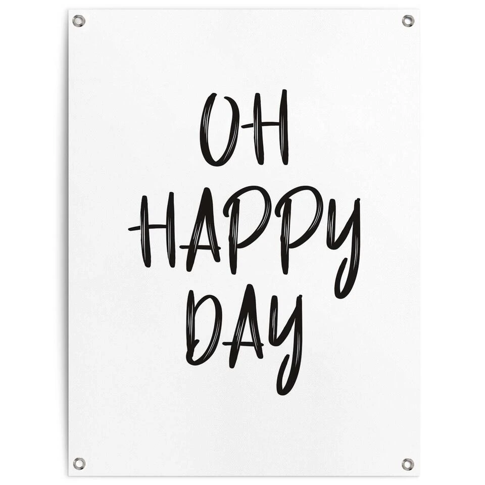 Tuinposter Fijne Dag 80x60 Cm Zwart-Wit 3 Tuinposter Fijne Dag 80x60 Cm Zwart-Wit