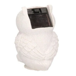 Merkloos Tuinbeeld - Uil - Met Solar Verlichting - Polystone - 9 Cm -Groene Hoek 1000008152 0101