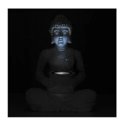 Merkloos Tuinbeeld - Boeddha - Incl Verlichting - Solar - Polystone - 31 Cm -Groene Hoek 1000008183 0101