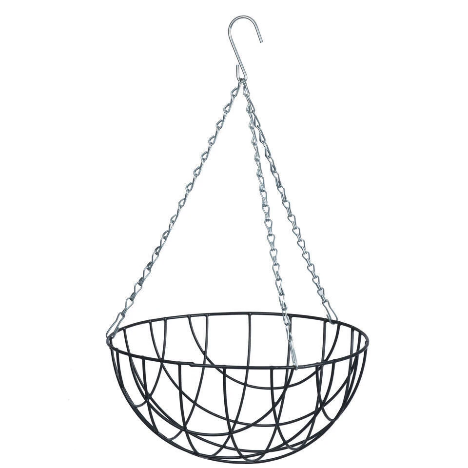 Nature Hanging Basket - Metaaldraad - Donkergroen - 15 X 35 X 35 Cm 3 Nature Hanging Basket - Metaaldraad - Donkergroen - 15 X 35 X 35 Cm