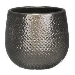 Mica Decorations Bloempot - Bronskleurig - Keramiek - 14 X 12 Cm