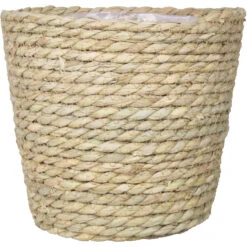 Bela Arte Bloempot - Rotan - Gedraaid Riet - 19 Cm