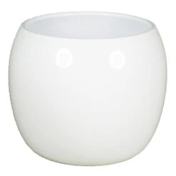 Floran Bloempot - Glanzend - Wit - Keramiek - 14 Cm