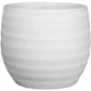 Floran Bloempot - Wit - Mat - Relief - Keramiek - 17 X 14 Cm -Groene Hoek 1000011441