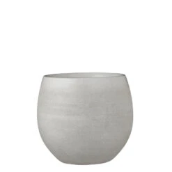 Mica Decorations Bloempot - Creme Wit - Keramiek - 26 X 23 Cm