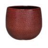 Mica Decorations Bloempot - Bordeaux - Ribbel - Keramiek - 16 X 14 Cm