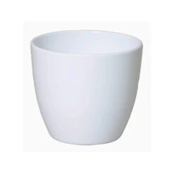 Floran Plantenpot - Wit - Glanzend - Keramiek - 28 X 25 Cm