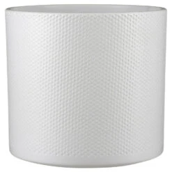 Mica Decorations Bloempot - Wit - Relief - Keramiek - 28 X 26 Cm