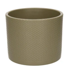 Mica Decorations Bloempot - Groentint - Gestipeld - 15 X 18 Cm