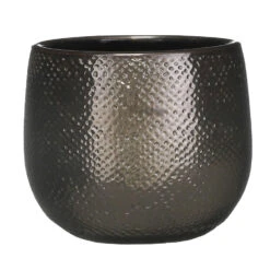 Mica Decorations Bloempot - Bronskleurig - Keramiek - 18 X 16 Cm