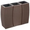 VidaXL Plantenbakken Verhoogd 3 St Poly Rattan Bruin
