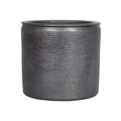 Floran Plantenpot - Industrieel Zwart - Keramiek - 24 X 22 Cm