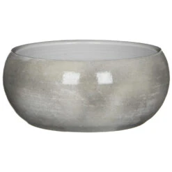 Mica Decorations Bloempot - Schaal - Grijs - Keramiek - 28 X 12 Cm