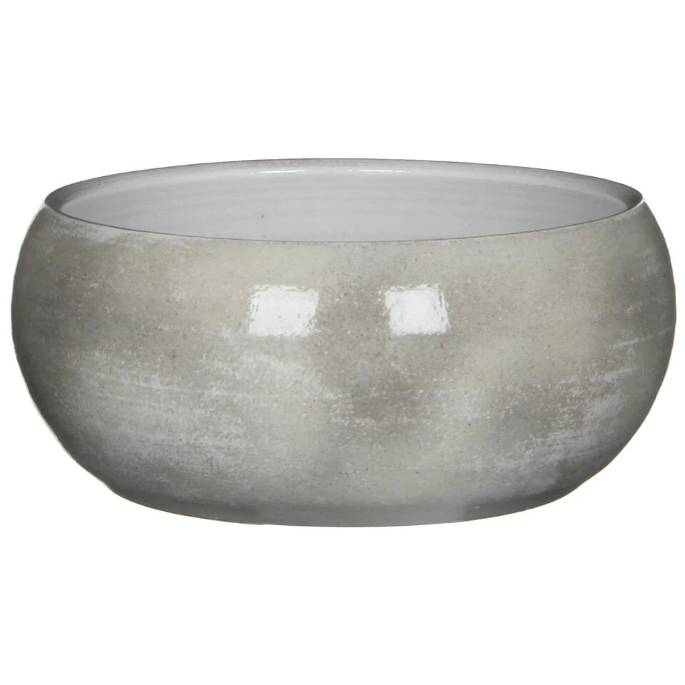 Mica Decorations Bloempot - Schaal - Grijs - Keramiek - 28 X 12 Cm 3 Mica Decorations Bloempot - Schaal - Grijs - Keramiek - 28 X 12 Cm