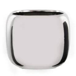 Mica Decorations Bloempot - Zilverkleurig - Keramiek - 17 X 14 Cm