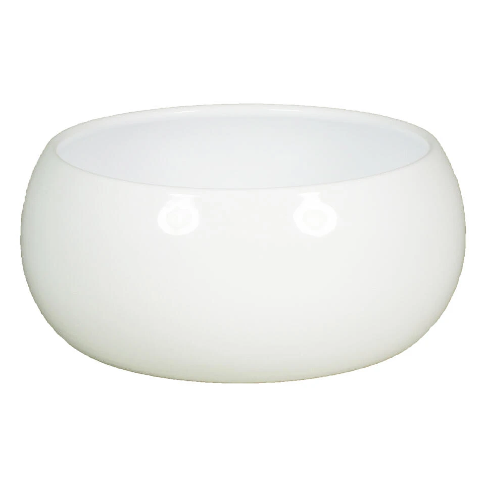 Floran Plantenpot - Schaal - Glanzend - Wit - Keramiek - 22 X 9 Cm 3 Floran Plantenpot - Schaal - Glanzend - Wit - Keramiek - 22 X 9 Cm