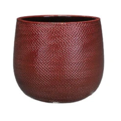 Mica Decorations Plantenpot - Bordeaux Rood - Keramiek - 19 X 21 Cm