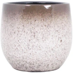 Floran Plantenpot - Wit - Met Flakes - Mat - Keramiek - 23 X 21 Cm